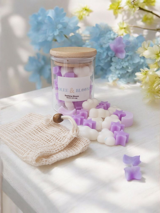 Bedtime Bloom Mini Soaps with Sisal Pouch