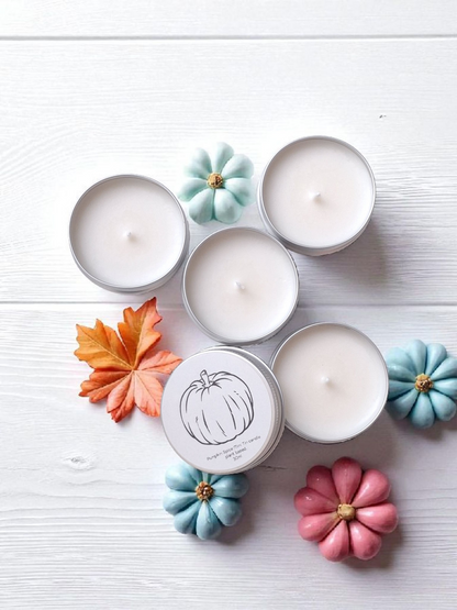 3 Mini Travel Tin candles. AUTUMN