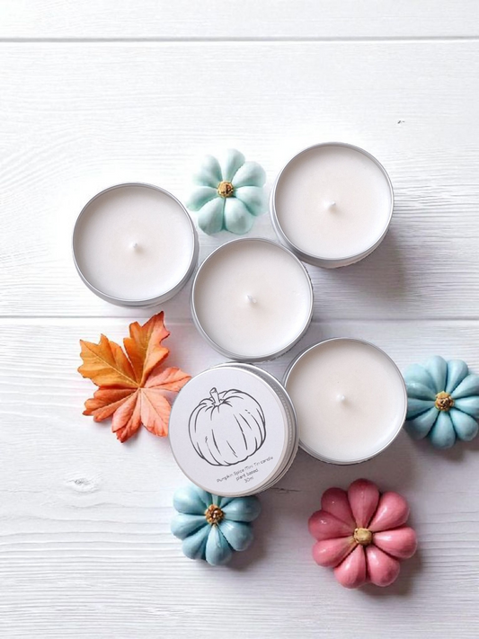 3 Mini Travel Tin candles. AUTUMN