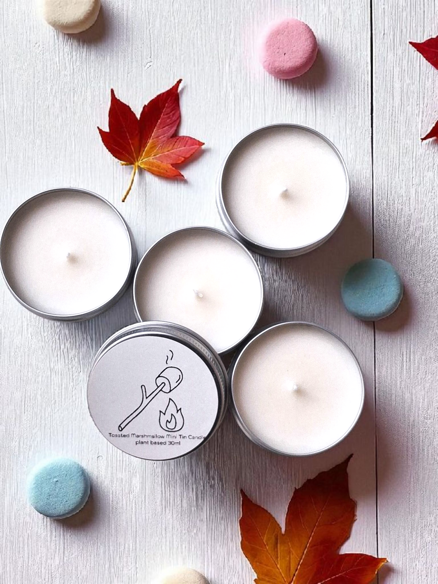 3 Mini Travel Tin candles. AUTUMN