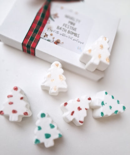 Mini Christmas tree bath bombs. Mixed Scents